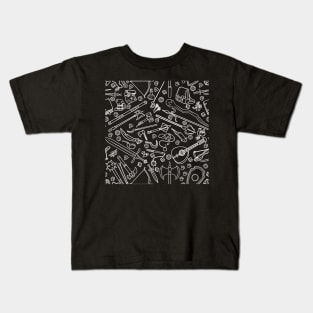 Adventure Pattern - White Kids T-Shirt